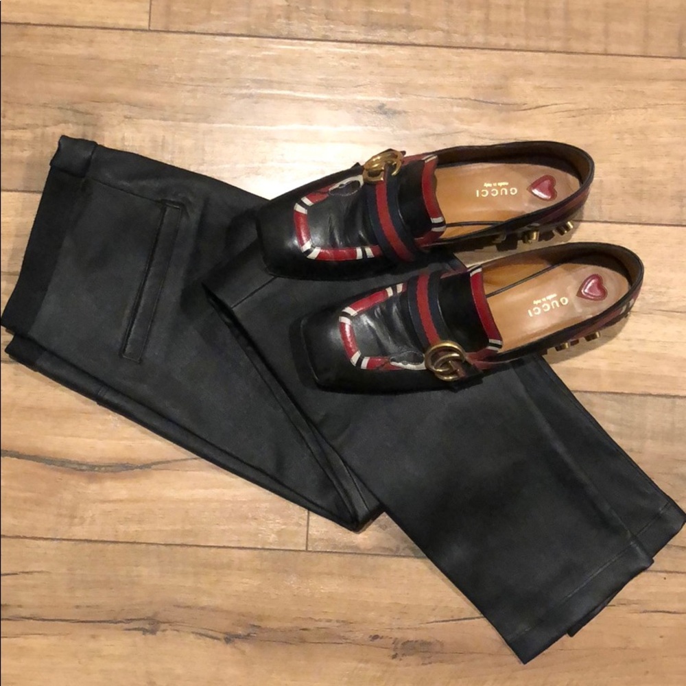 Lamb leather leggings